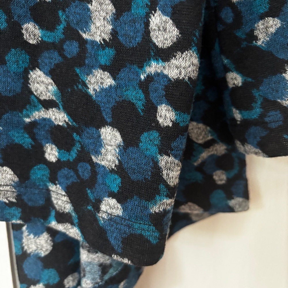 Chico's Size 3 Teal and Black Knit Open Front Waterfall Cardigan Chicos Size XL - Picture 10 of 10